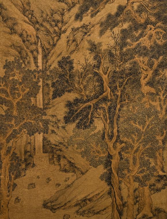 JUBAO HALL AUCTION HOUSE INCVertical Scroll Landscape by Wen Zhengming