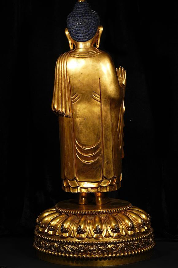 JUBAO HALL AUCTION HOUSE INCMing Dynasty Gilt-Bronze Standing Buddha Shakyamuni