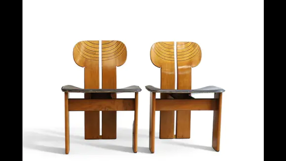 Goldfield Auction sarlsAfra and Tobia SCARPA (1935- ) Exceptional set of one table and six chairs model 