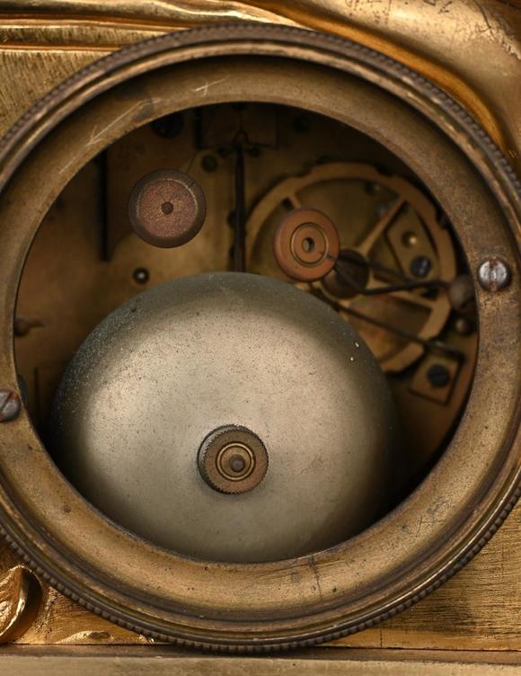 Loeckx AuctioneersLarge Louis-Philippe mantel clock in gilded bronze…