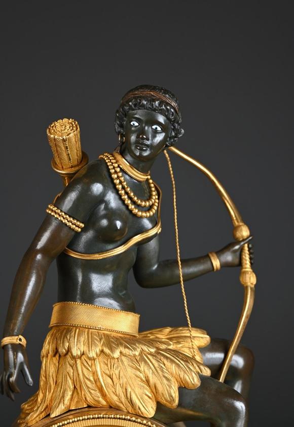 Loeckx AuctioneersA fine gilt bronze \'Pendule à l\'Africaine\' by Piol…