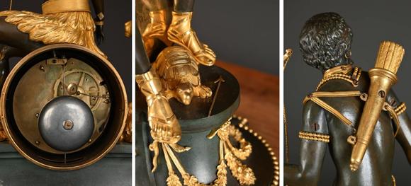Loeckx AuctioneersA fine gilt bronze \'Pendule à l\'Africaine\' by Piol…