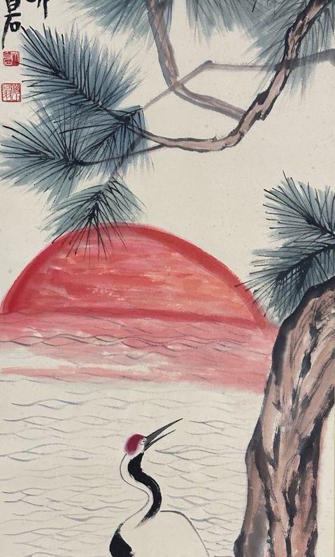 日本松町古美齊白石 和平頌圖