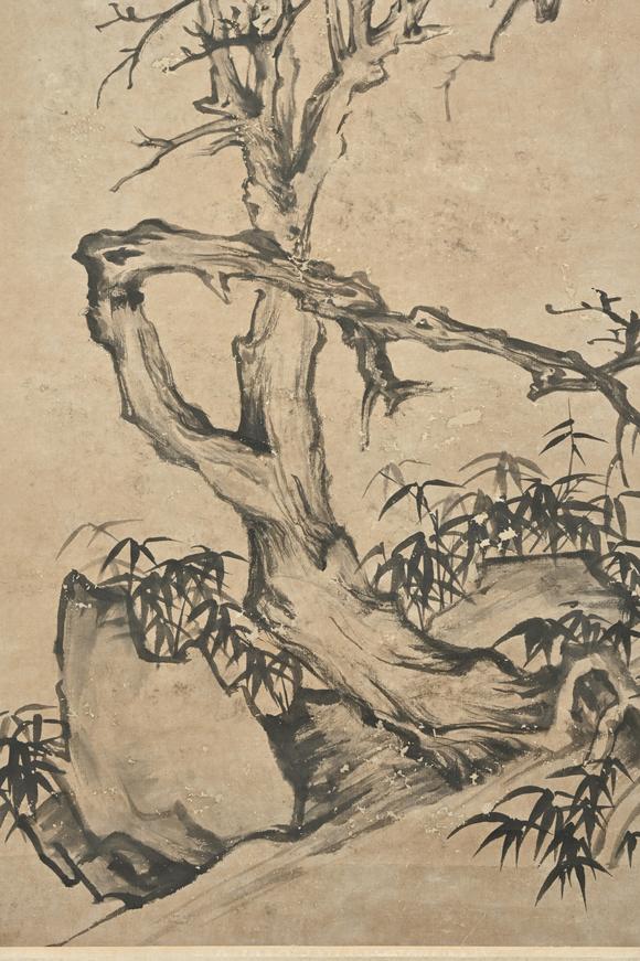 三杉美術(shù)弘仁畫湯燕生題（明） 古柯寒篠
