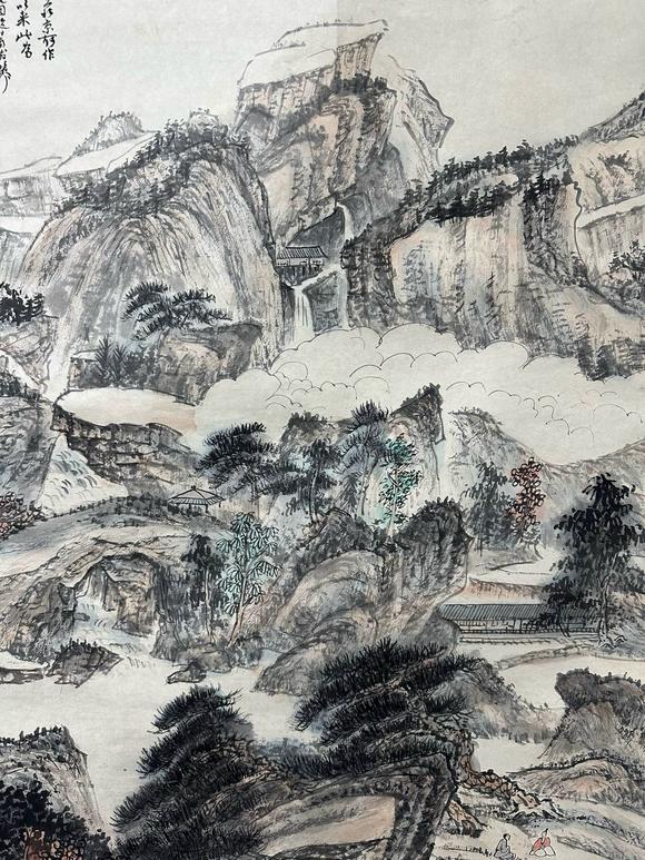 日本松町古美張大千 山水作品