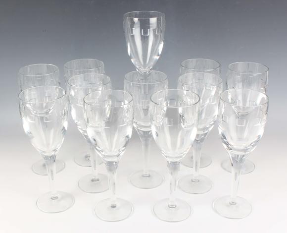 TooveysA part suite of Waterford Geo Oden pattern glasses, designed by John