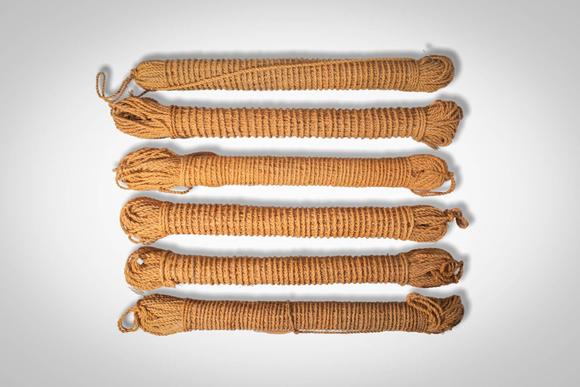 Apollo Art AuctionsCa. 19th - 20th century AD. >
A group of coiled fibre fishing lines or cordage, each tightly woun