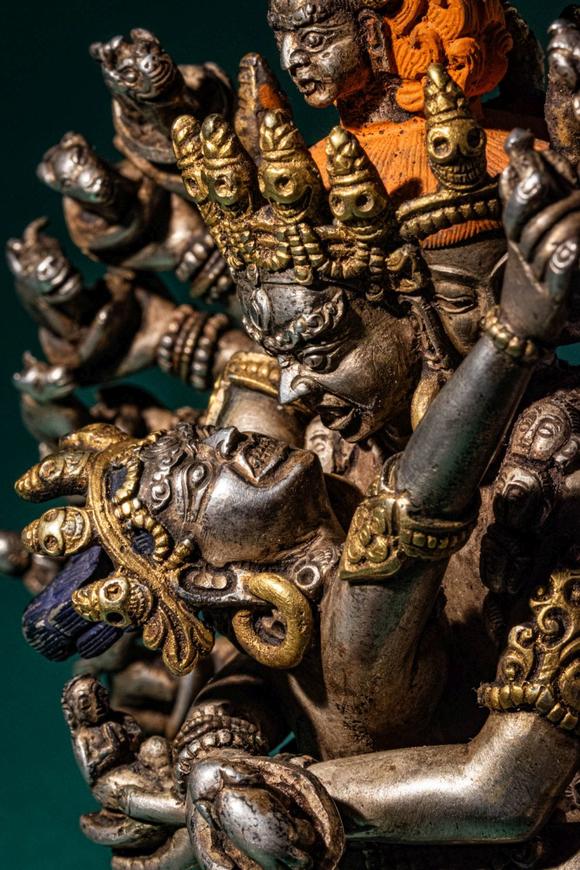 Apollo Art AuctionsCa. 18th-19th century AD. >
A powerful silver and parcel-gilt figure of Chakrasamvara in union wi
