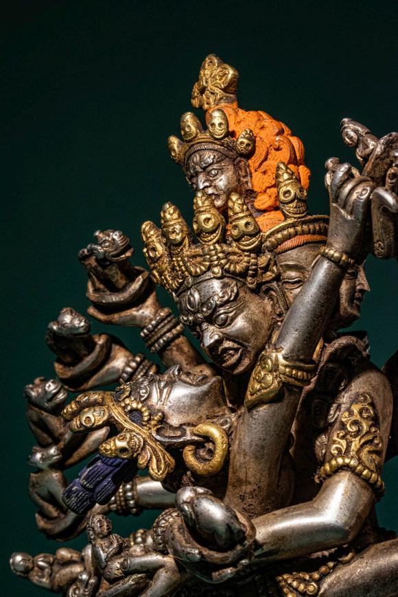 Apollo Art AuctionsCa. 18th-19th century AD. >
A powerful silver and parcel-gilt figure of Chakrasamvara in union wi