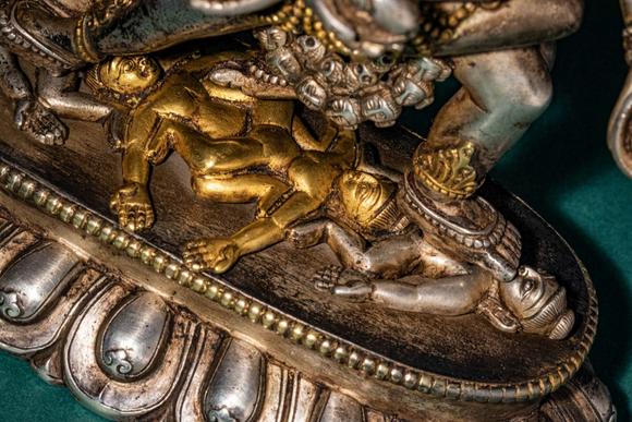 Apollo Art AuctionsCa. 18th-19th century AD. >
A powerful silver and parcel-gilt figure of Chakrasamvara in union wi