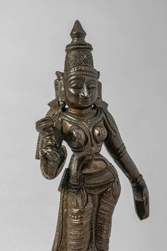 Apollo Art AuctionsCa. 18th century AD. A finely cast bronze figure of Bhu Devi, the earth goddess and consort of Vi