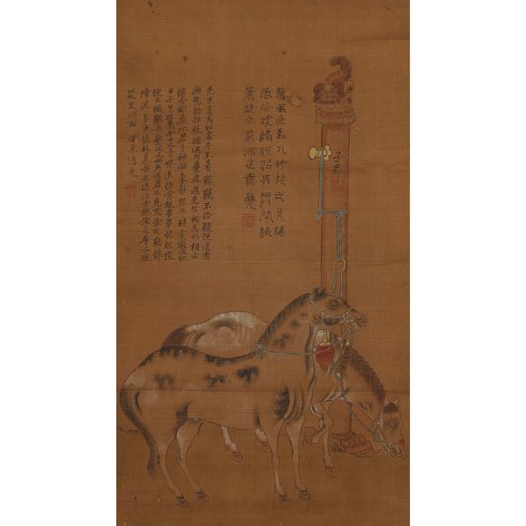 東京飛鳥(niǎo)明 姚綬 雙馬圖