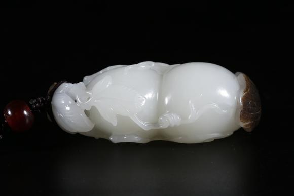 千葉大和和田玉雕童子葫蘆形手把件