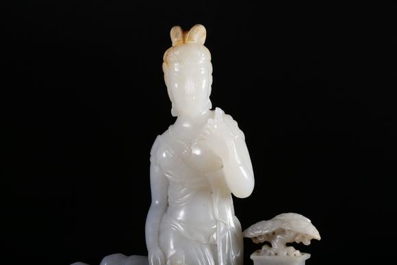 千葉大和和田玉雕仕女形擺件