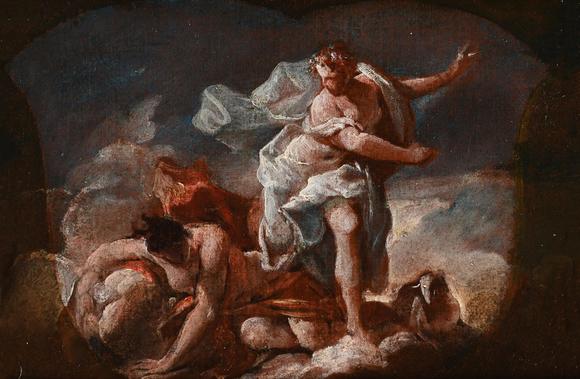 DreweattsCIRCLE OF CARLO INNOCENZO CARLONI (ITALIAN 1687-1775), SKETCH OF TWO FIGURES