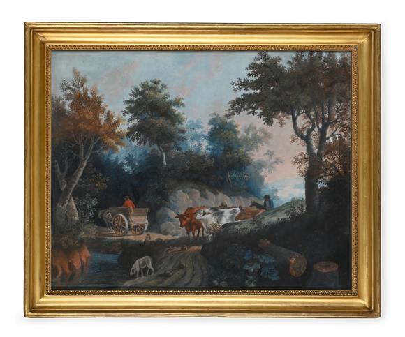 DreweattsFOLLOWER OF PETER LE CAVE, RURAL LANDSCAPES WITH DROVERS