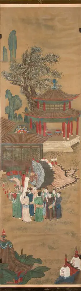 Bertolami Fine ArtAn important painting composed of twelve panels. Ink and colors on silk, China, Qing Dynasty (1644-1912).