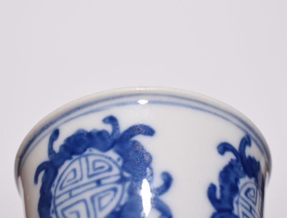 北京寶蘊清 青花五福捧壽品茗杯