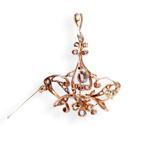 WettmannJugendstilbrosche ca. 1,6 ct