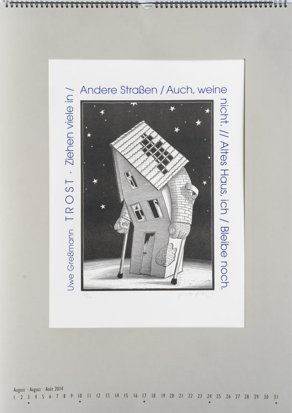 Auktionshaus StahlA graphic calender with 12 original art prints.