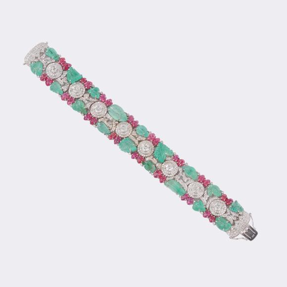 Auktionshaus StahlTutti Frutti Emerald Ruby Brilliant Bracelet.
