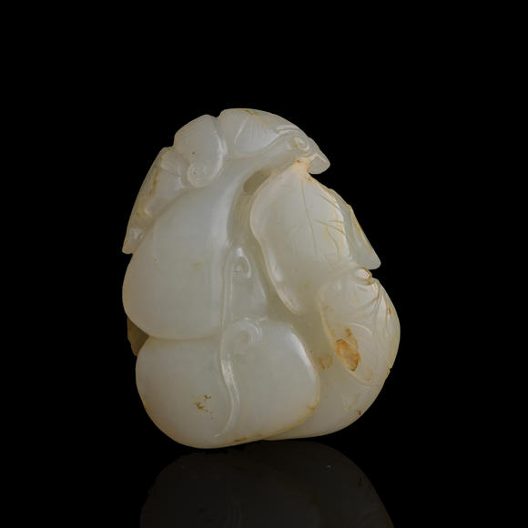 Oakridge Auction Gallery十九世紀(jì)或更晚 白玉葫蘆掛墜  A Chinese white jade hulu-form pendant