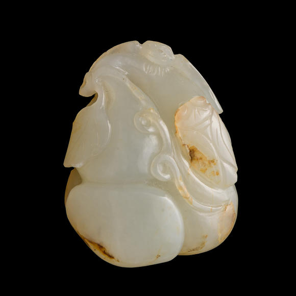 Oakridge Auction Gallery十九世紀(jì)或更晚 白玉葫蘆掛墜  A Chinese white jade hulu-form pendant