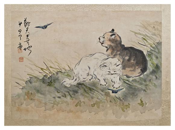 山東常藏貓蝶圖