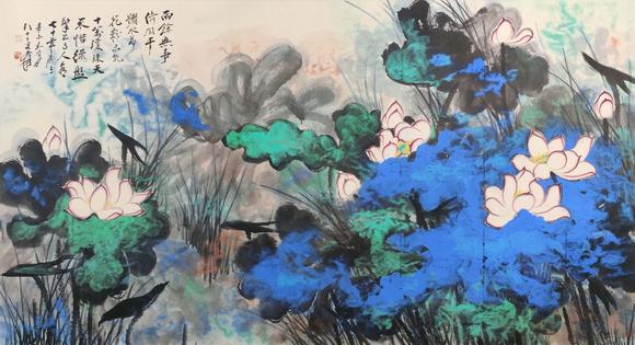 山東常藏出版于《妙筆生花》P49下/彩塘素荷