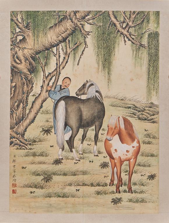 日本東勝故宮藏 朗世寧群馬冊(cè)