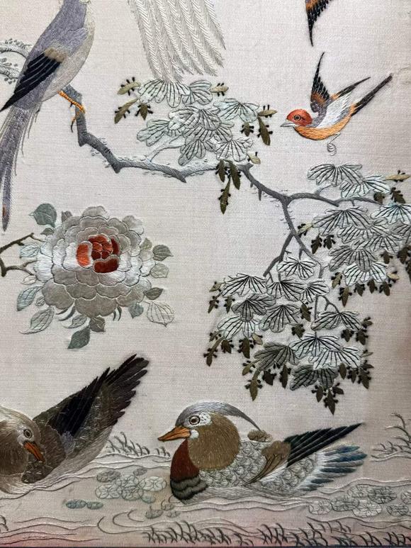 日本東勝刺繡百鳥(niǎo)朝鳳