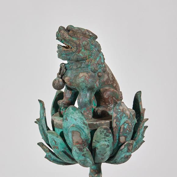 日本東勝明以前 銅 獅子香薰一對(duì)