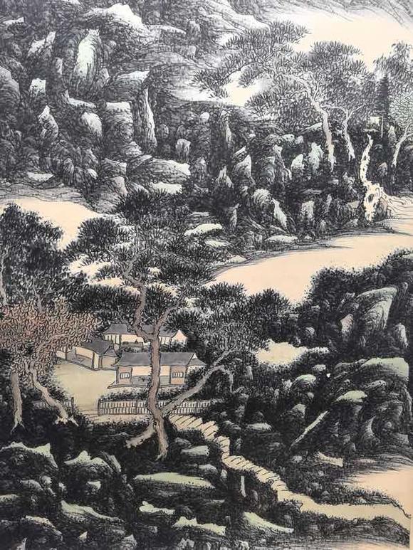 日本松町古美黃賓虹 山水圖