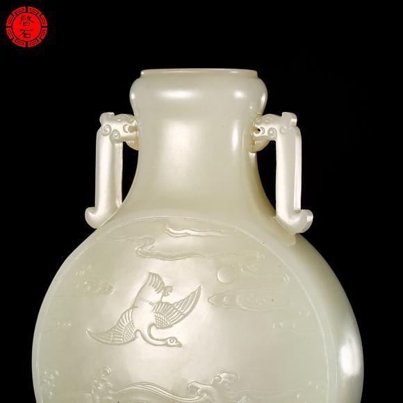 北京啟石清 仙鶴朝陽(yáng)抱月瓶