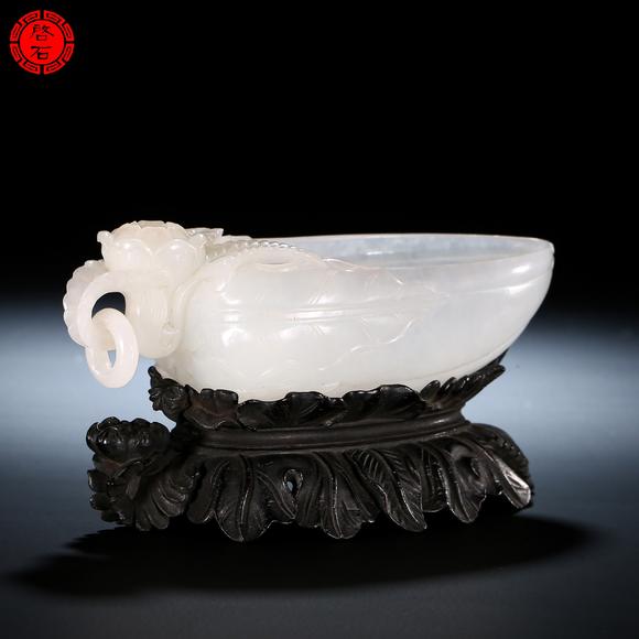 北京啟石清 痕都斯坦葉形洗（帶座）