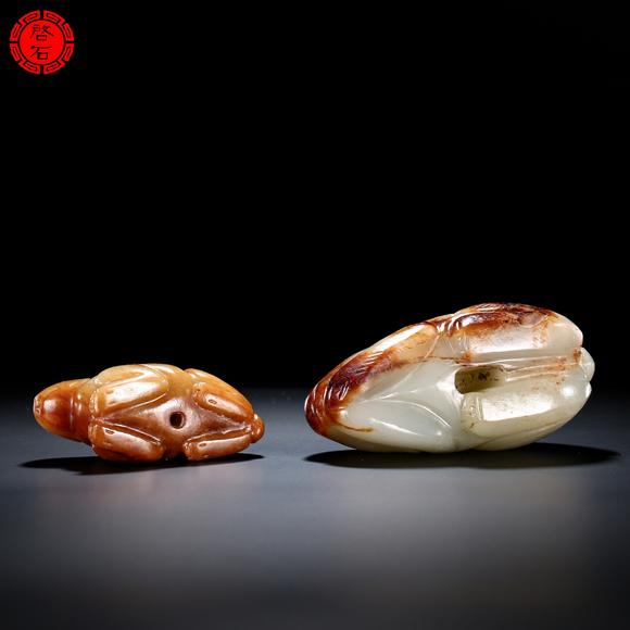 北京啟石明 圓雕玉兔一組