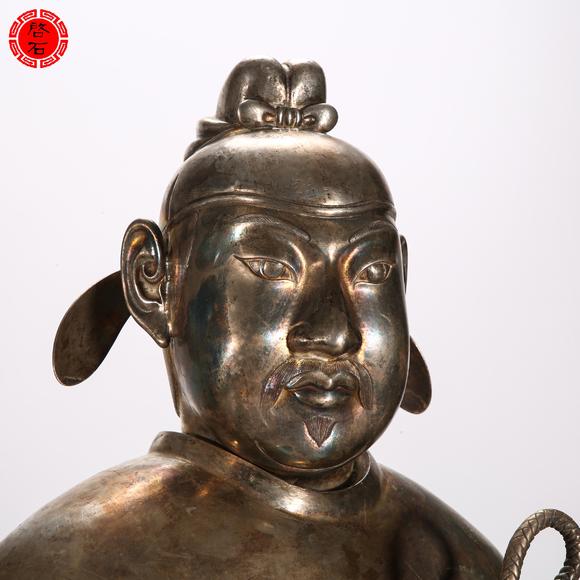 北京啟石明 銀官員立像