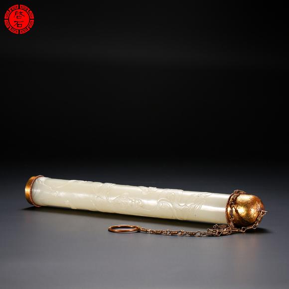 北京啟石明 龍紋香筒