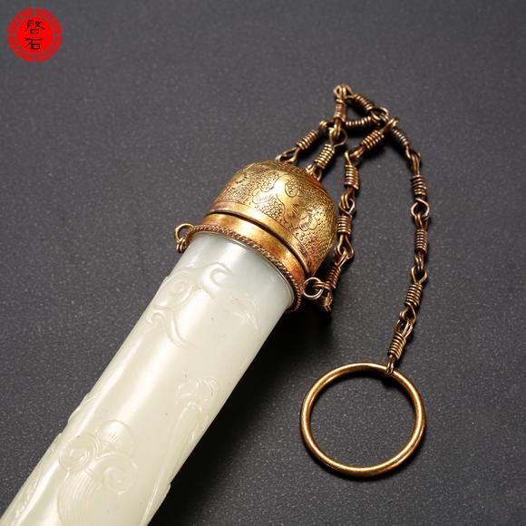 北京啟石明 龍紋香筒
