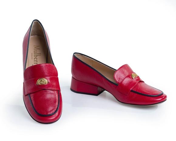 RoseberysMulberry.

A pair of Penny loafers, of red buffalo leather, detail