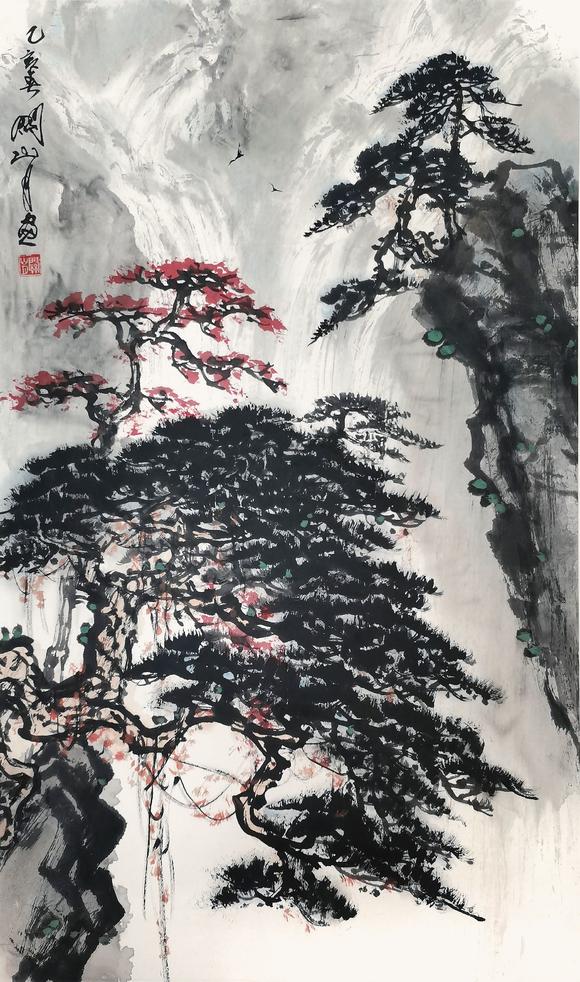 中信國際關山月  松瀑圖