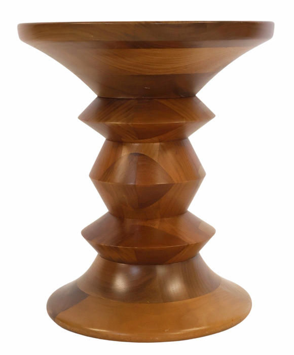 Clarke Auction GalleryVintage Eames Wooden Stool.