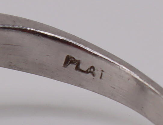 Clarke Auction GalleryJEWELRY. Platinum and 3.59ct Pear Diamond Ring.