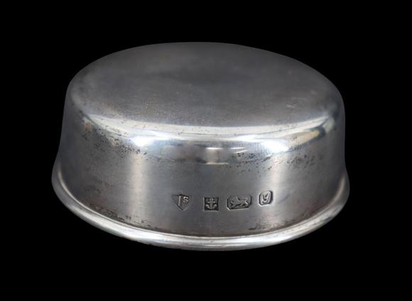 Clarke Auction GallerySILVER. English Silver Mounted Delftware Tea Caddy