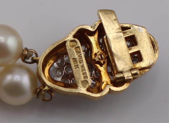Clarke Auction GalleryJEWELRY. DAVID WEBB 18kt Gold Diamond Pearl, Onyx