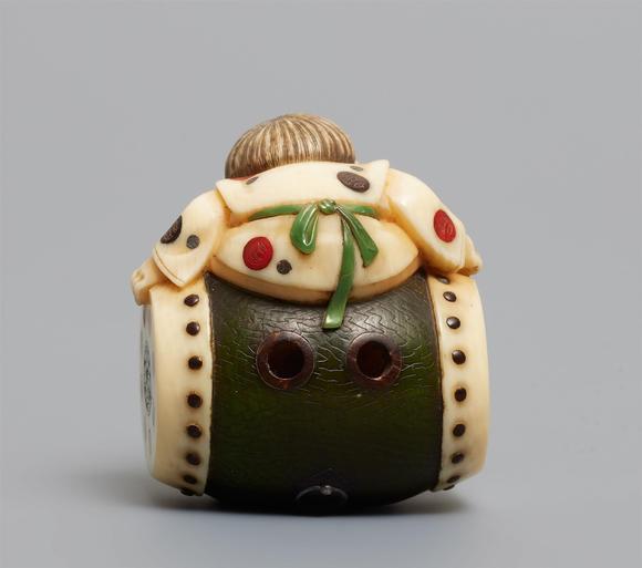 Kunsthaus Lempertz KGA partly stained netsuke of a boy by Kodama Yoshiaki. Late 19th century