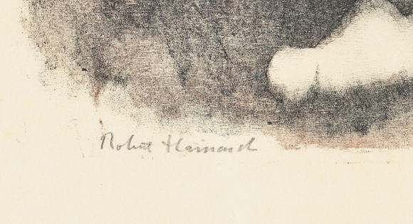 Piguet - H?tel des VentesRobert Hainard (1906-1999),  Apparition de renard , 6 février 1987, bois gravé, signé, [...] et numéroté 19/82 au crayon, 28,2x36,2 cm