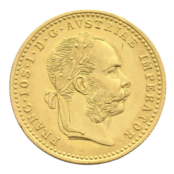 Piguet - H?tel des VentesEmpire d'Autriche, Fran?ois-Joseph Ier (1848-1916), 1 ducat en or 1915 (refrappe), tranche striée, diam. 2 cm, 3,49 g.