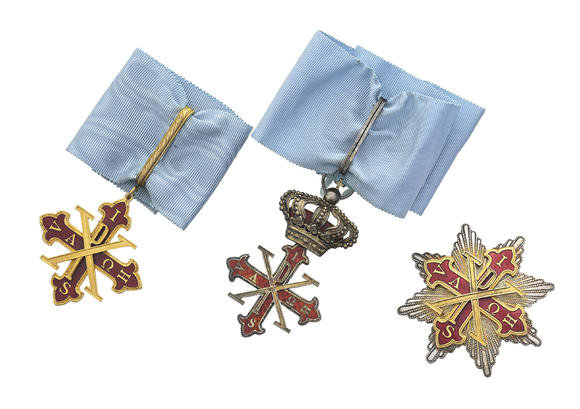 Piguet - H?tel des VentesItalie, Royaume des Deux-Siciles, Ordre Constantinien de Saint-Georges, ensemble de Chevalier Commandeur de Justice