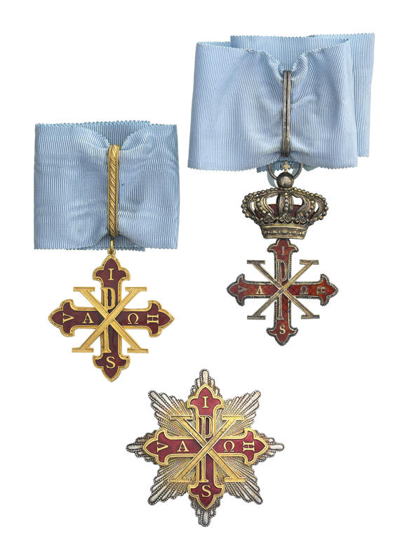 Piguet - H?tel des VentesItalie, Royaume des Deux-Siciles, Ordre Constantinien de Saint-Georges, ensemble de Chevalier Commandeur de Justice